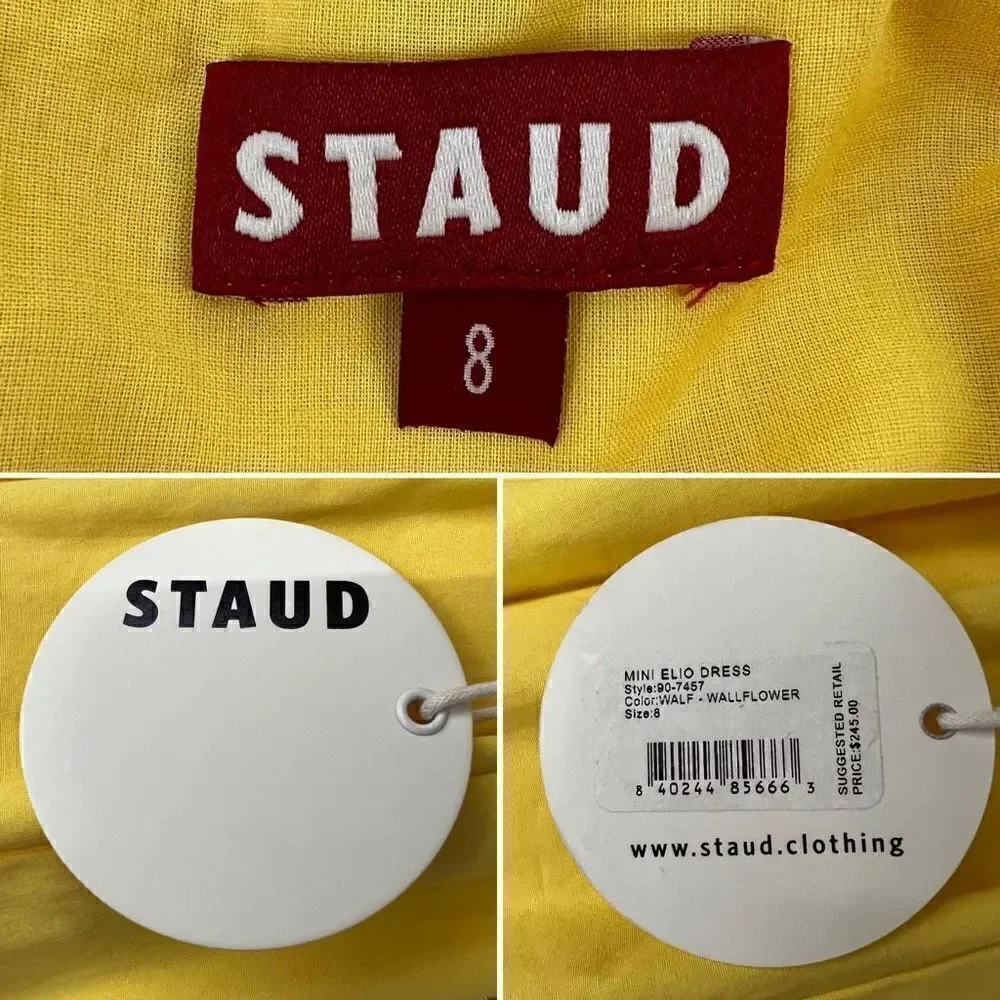 NWT STAUD Mini Elio Dress (Off Shoulder) - Picture 7 of 9